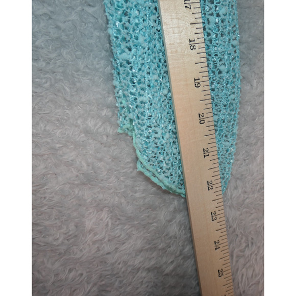 Frazzle Sheer Cardigan Sweater Womens Medium Green Open Knit Lightweight Beachy - Picture 9 of 10